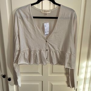 Urban Outfitters Cropped Button Down, Size L